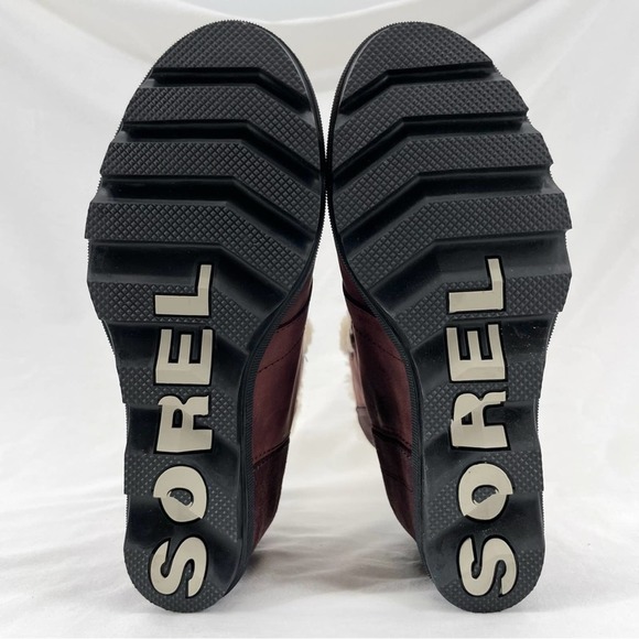 Sorel Joan of Arctic II Cattail Leather Suede Shearling Trim Wedge Mid Boots 9 - Picture 12 of 16